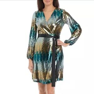 NWT Gabby Skye Ombre Faux Wrap Dress